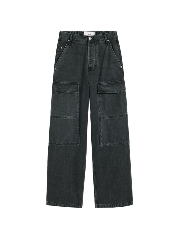 Wide Denim Cargo Pants