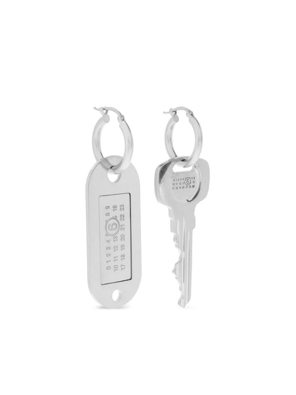 Number Logo Key Pendant Earrings