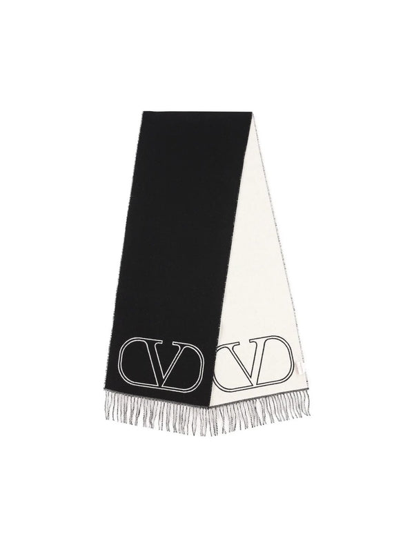 V Logo Wool Cashmere Muffler