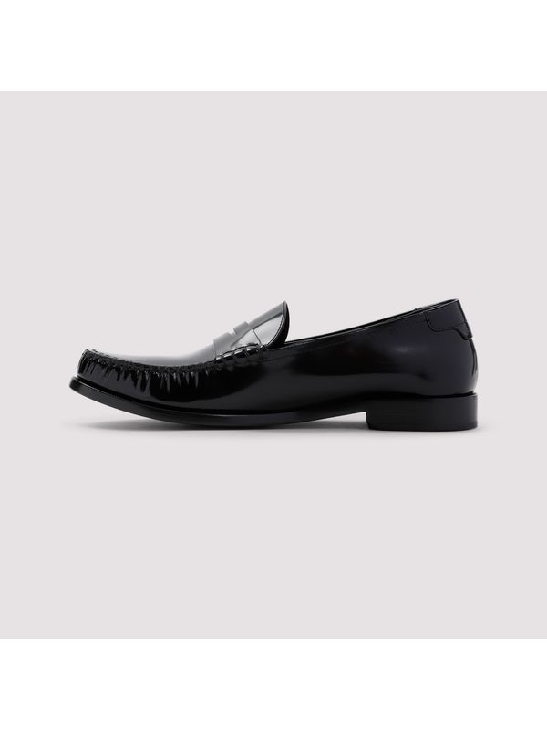 Black Leather Penny Loafers