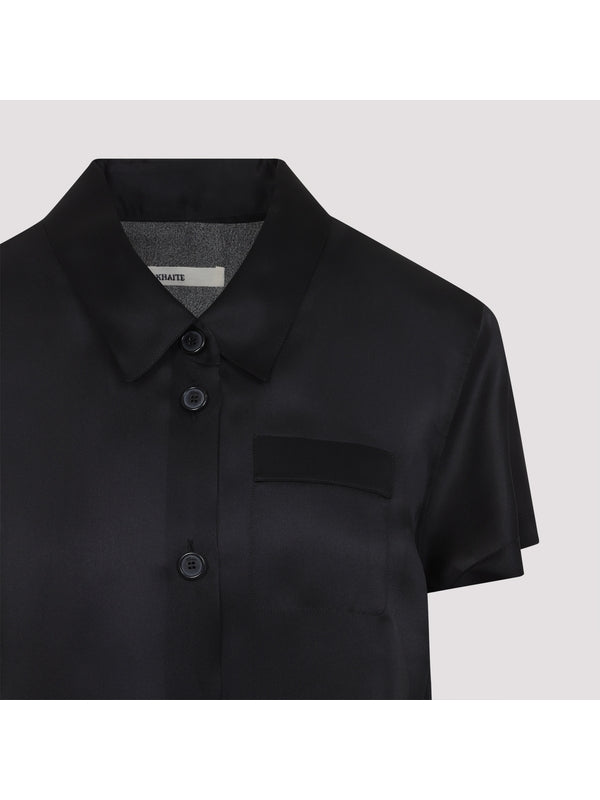 Effy Button Detail Silk Cotton Long Dress