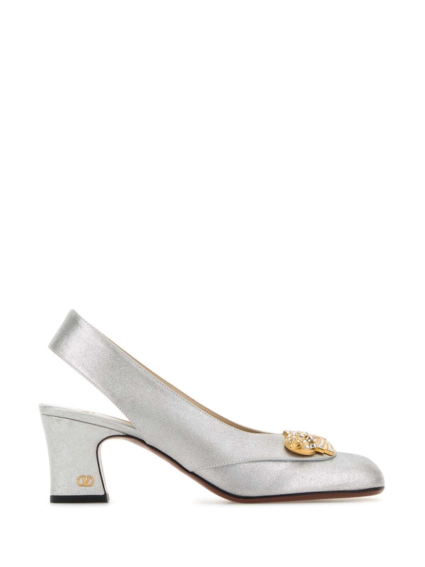 Valentino Silver Slingback Heels