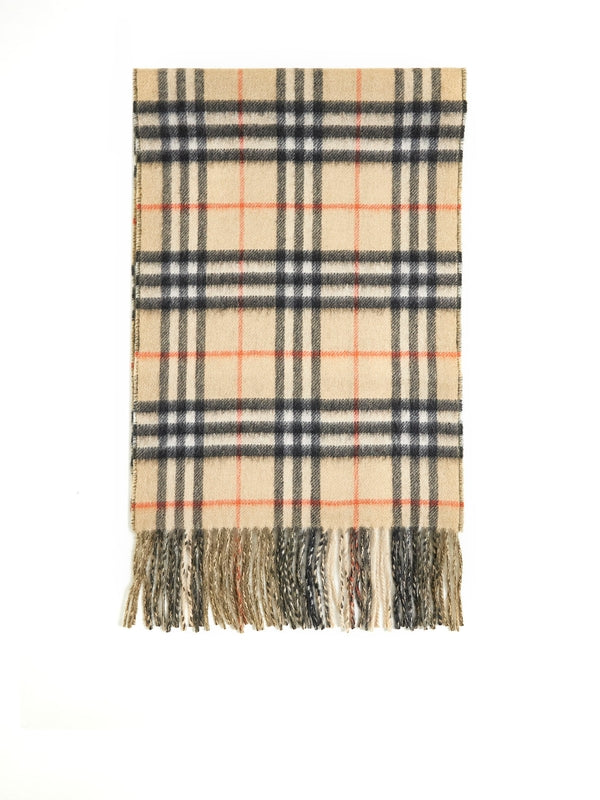 Check Fringe Cashmere Muffler