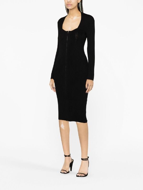 Zael Ribbed Zip-Up Dress