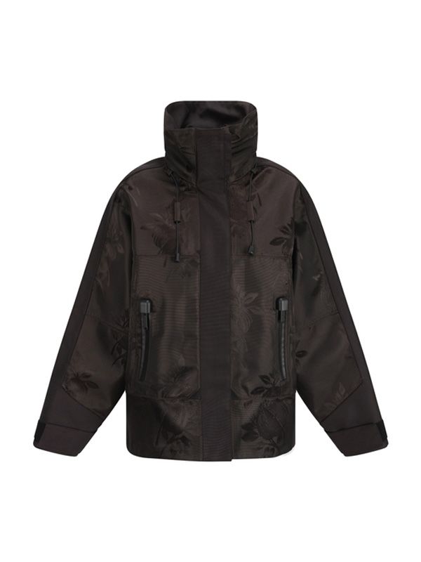 Jacquard Flower Nylon Parka - Jente