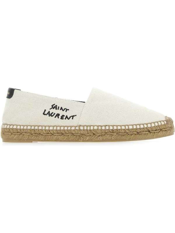 Beige Canvas Logo Espadrilles