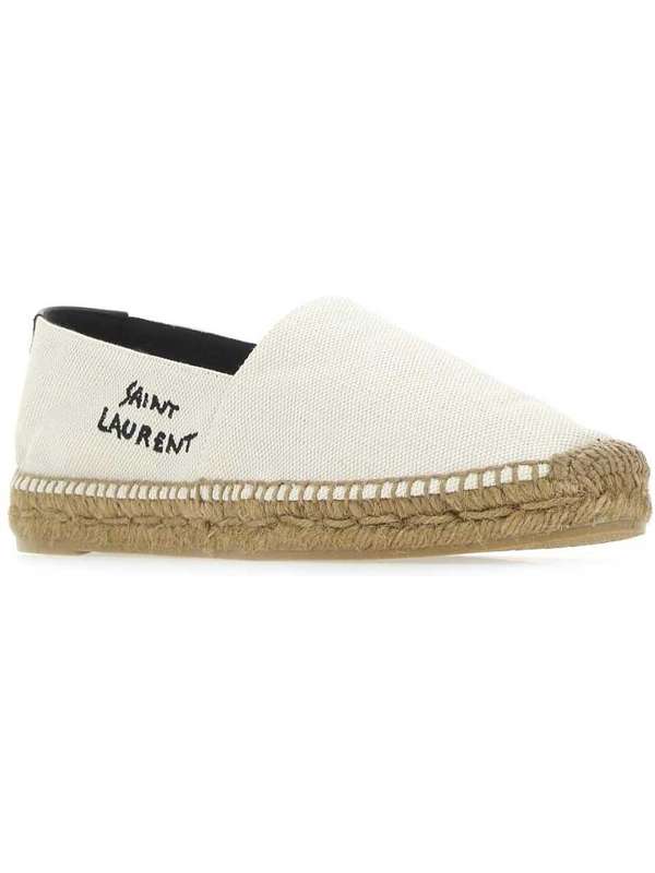 Beige Canvas Logo Espadrilles