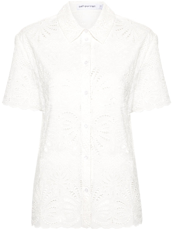 Embroidered Cotton Short
  Sleeve Shirt