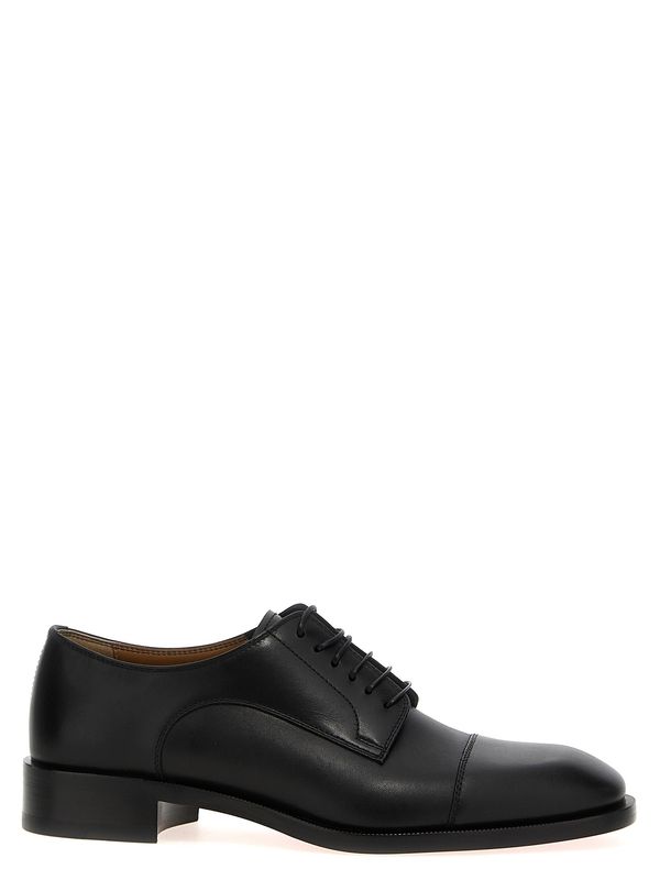 Black Leather Lace-Up Shoes