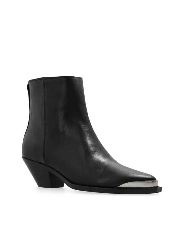 Adnae Metal Toe Leather Ankle Boots