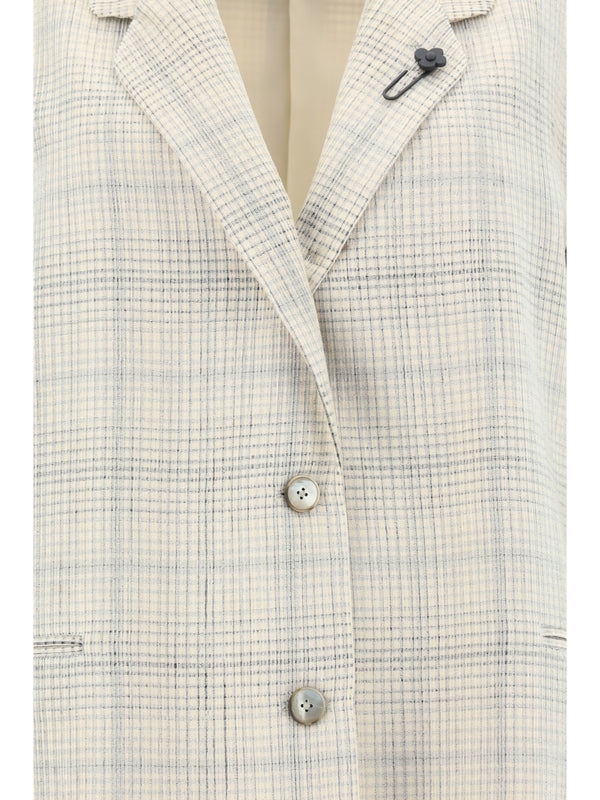 Boutonniere Check Single-breasted Jacket