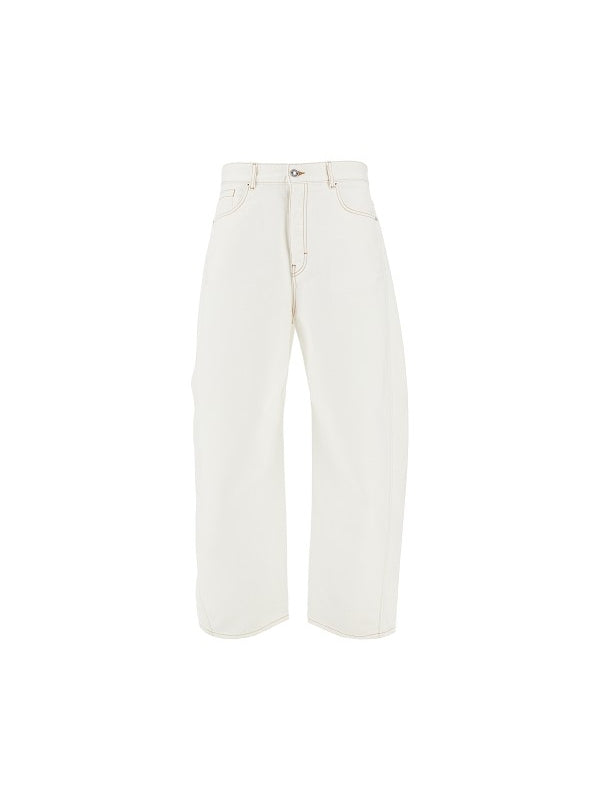 Beige Denim Pants From The City Of Jibangsi