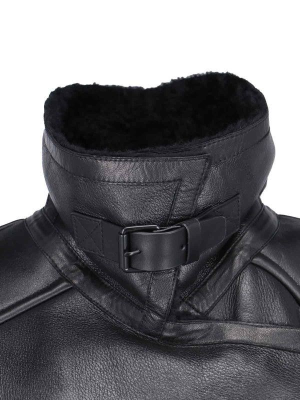 Adelina Shearling Collar Leather Jacket