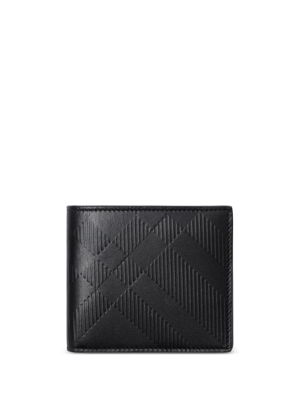 Check Leather Bi-Fold Wallet - Jente