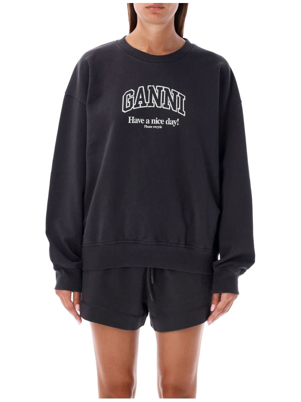 GANNI - Logo Printing Sweatshirt - Jente