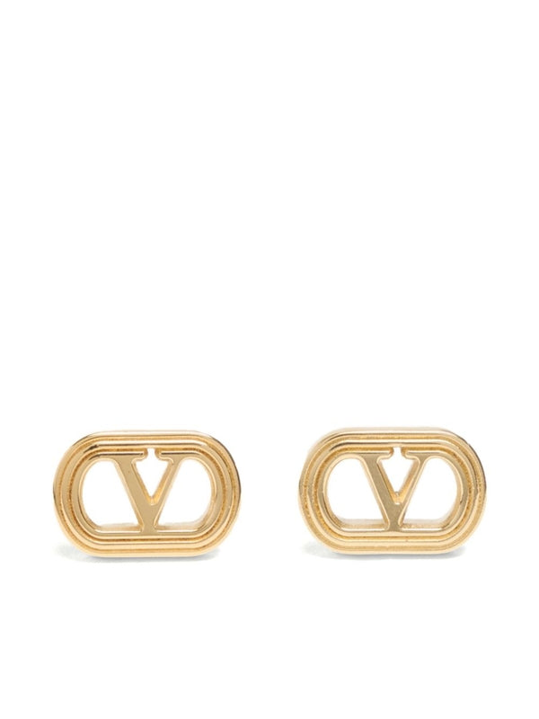 V Logo Metal Earrings