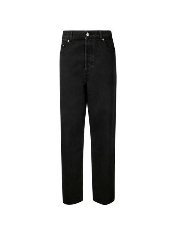 Black Cotton Denim Pants