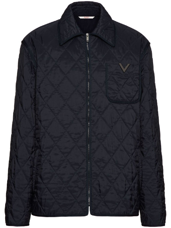 VALENTINO - V Logo Quilted Nylon Jacket - Jente