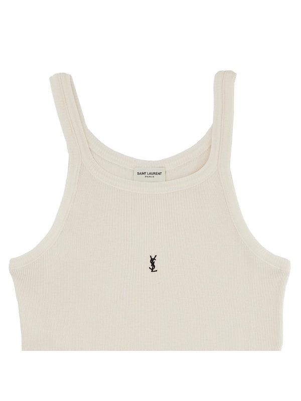 Cassandra Logo Ribbed Tank Top