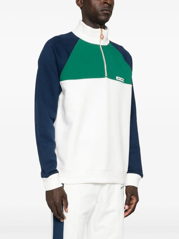 Color Block Panel Half-Zip Sweatshirt