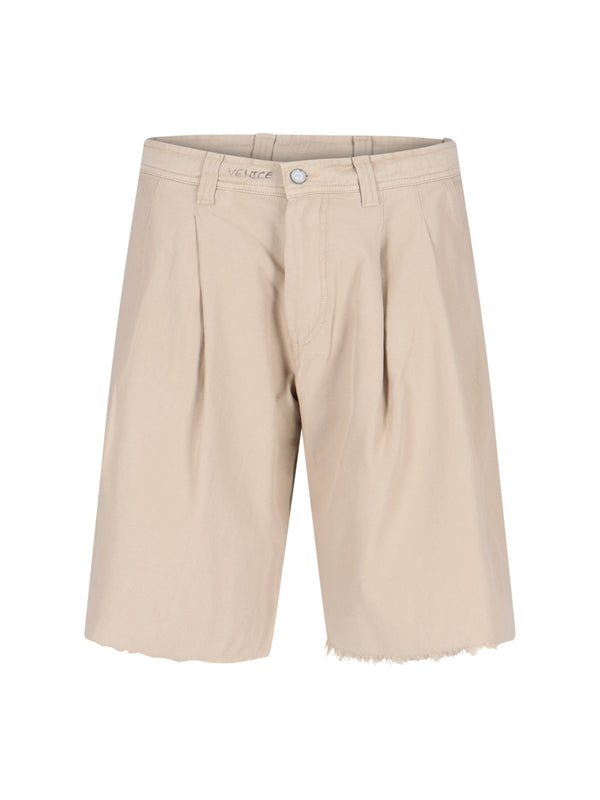 Frayed Hem Cotton Shorts
