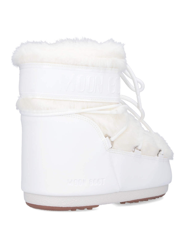 Logo Fake Fur Lace-Up Boots