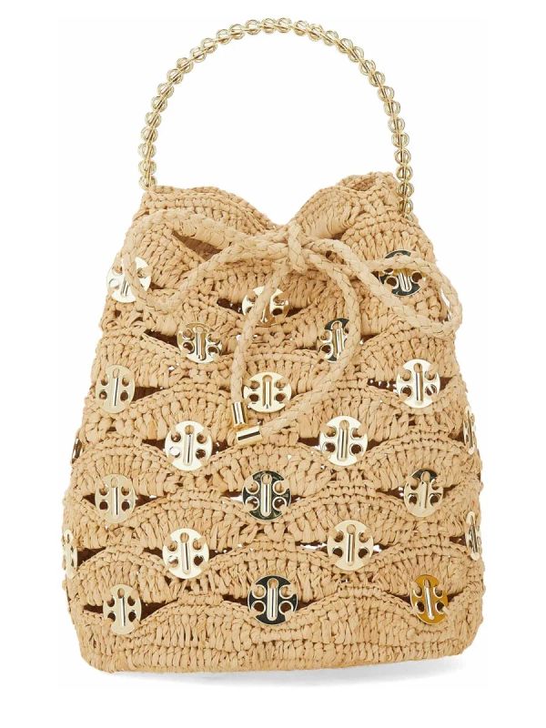 1969 Raffia Bucket Crossbody Bag