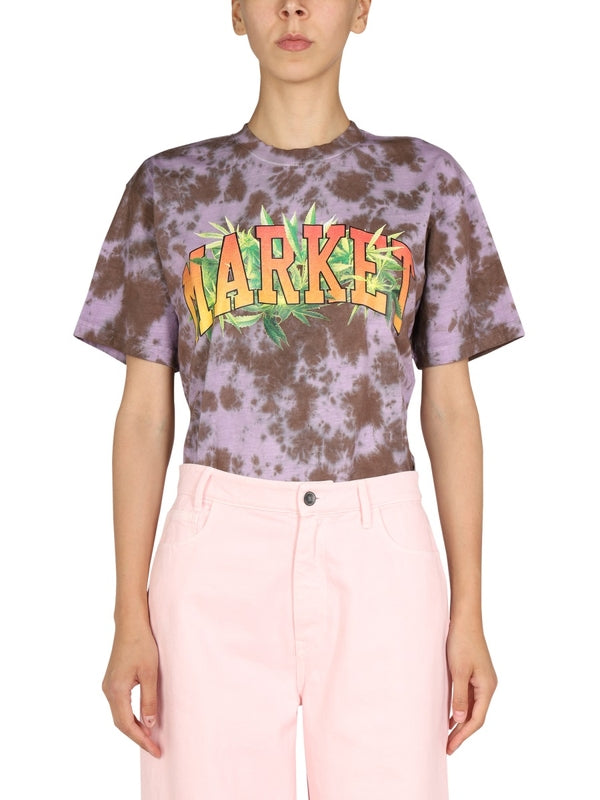 Tie-dye Logo Cotton T-shirt