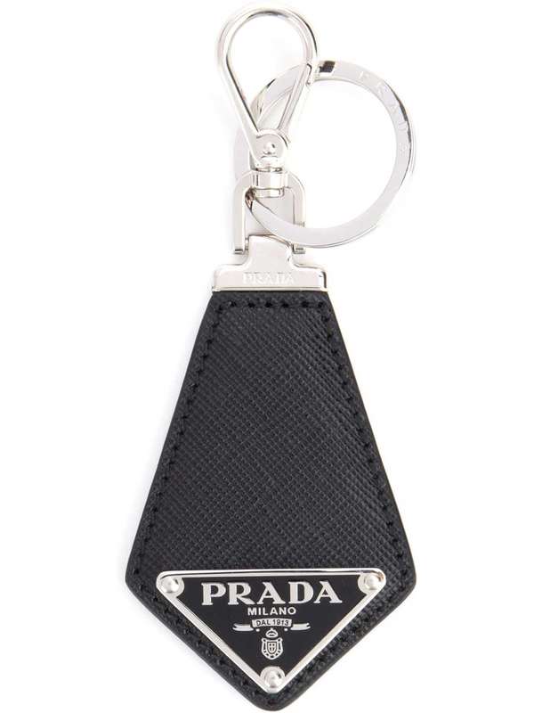 Saffiano Triangle Logo Keyring