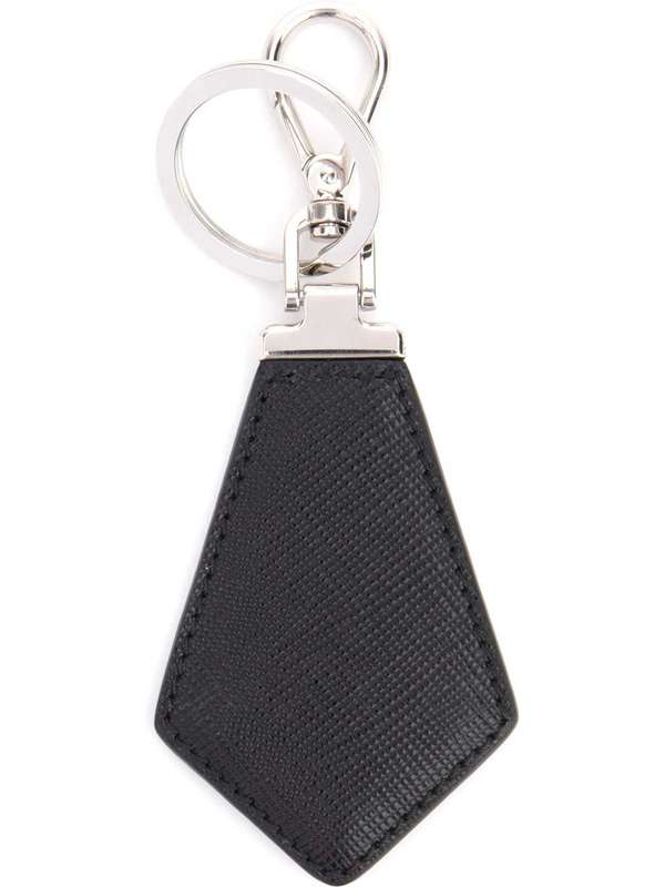 Saffiano Triangle Logo Keyring