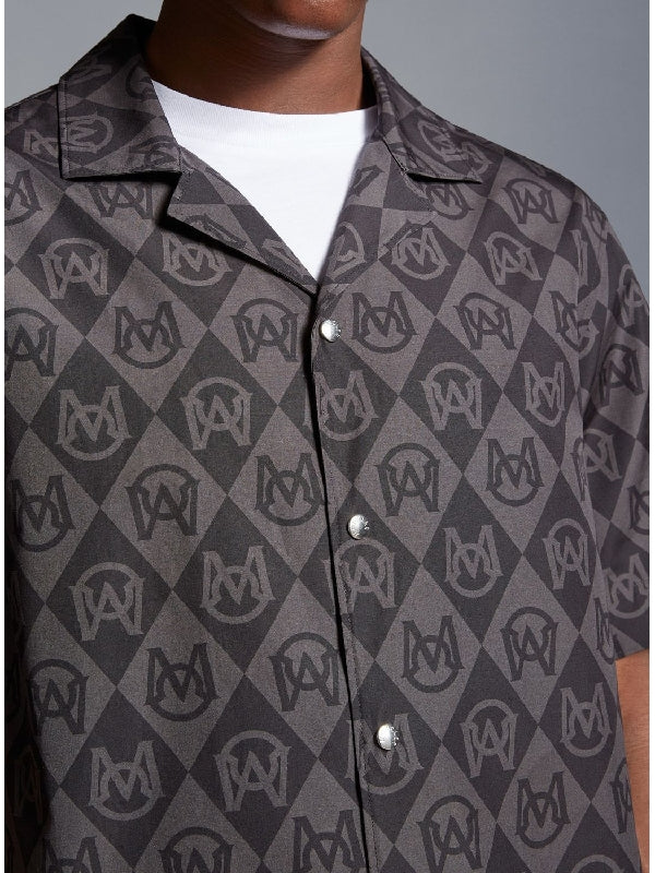 Allover Logo Printed Short Sleeve Shirt