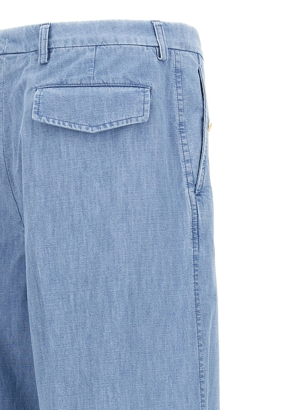 Button Detail
  Wide Denim Pants