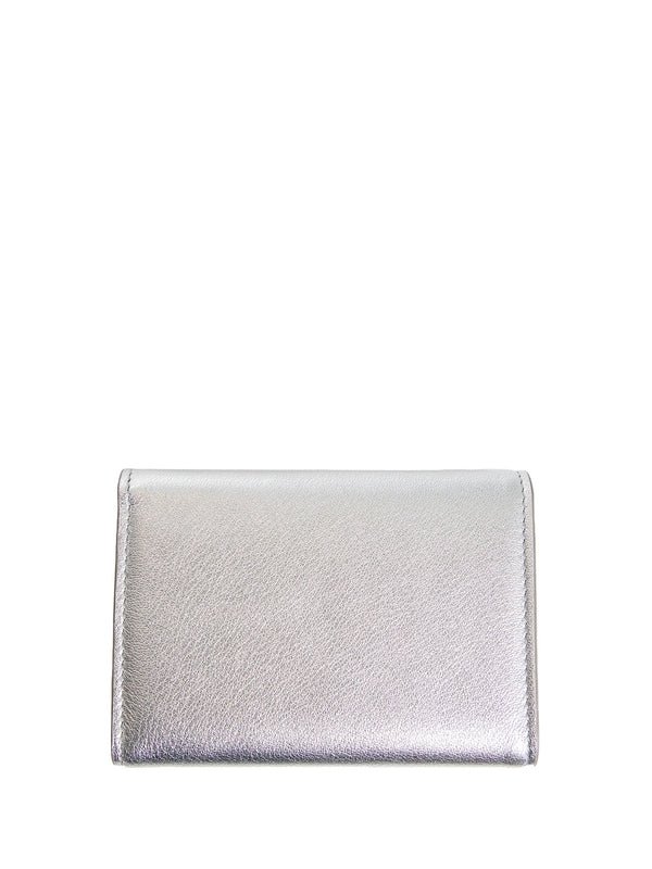 Anagram Logo Metallic Leather Wallet