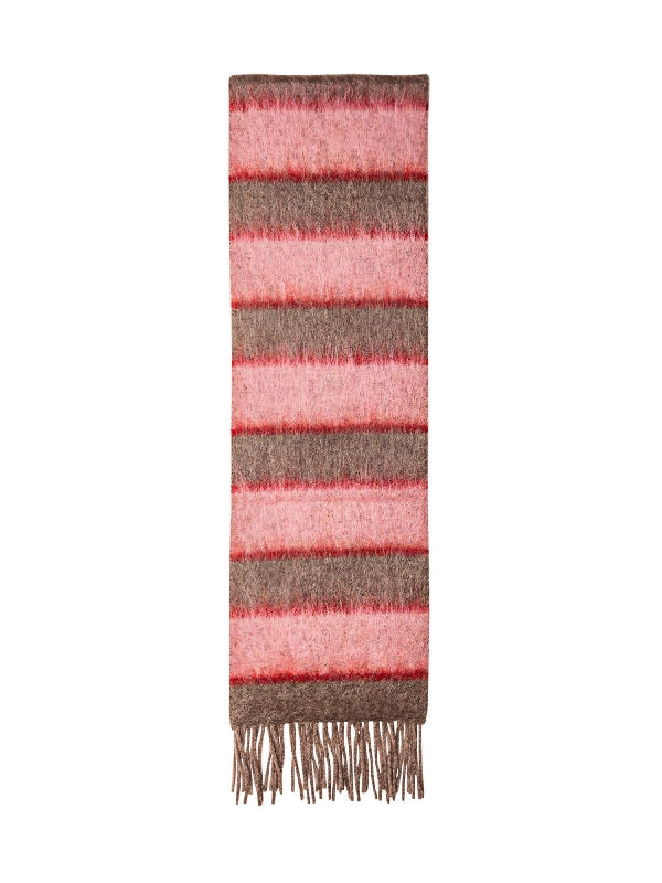 Brushed Stripe Fringe Scarf