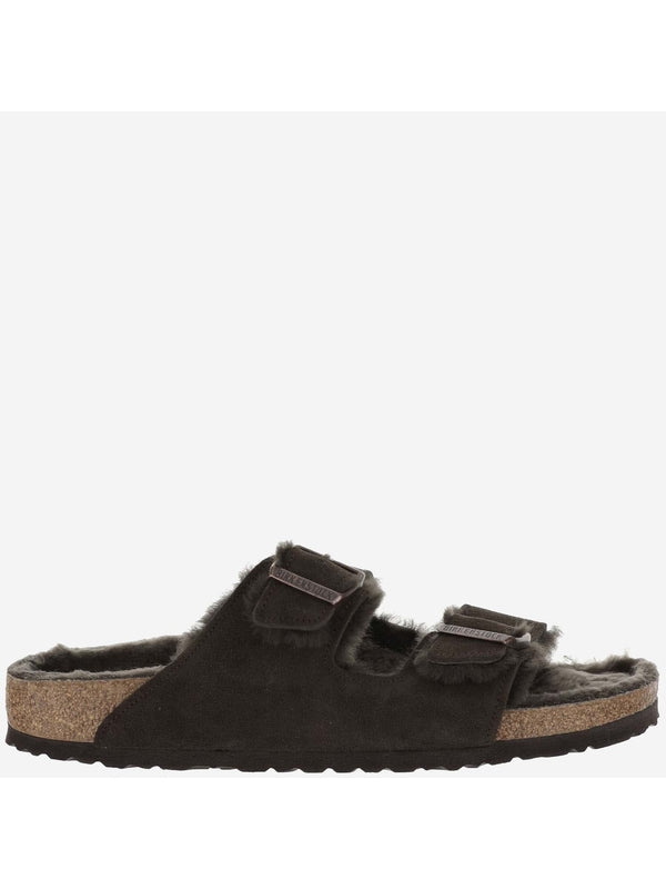 Arizona Shearling Suede Leather Sandals