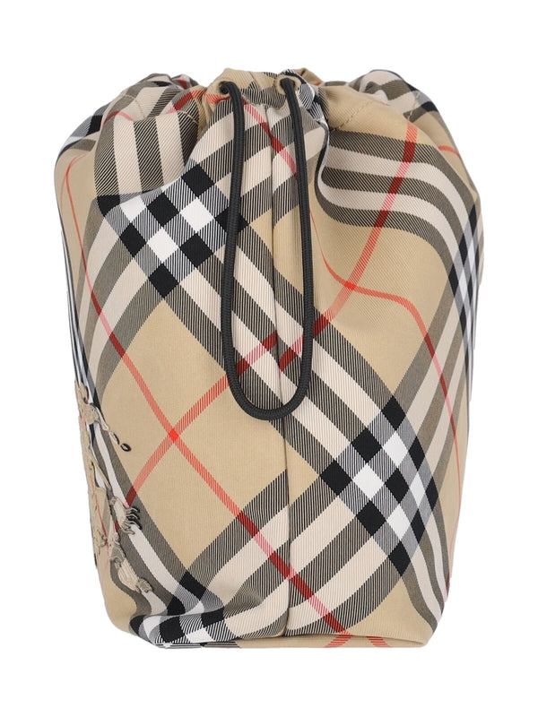 Ekx Check Drawstring Pouch Bag