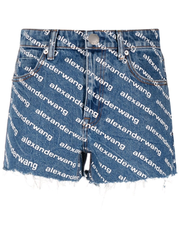 Logo Printing Cotton Denim Shorts