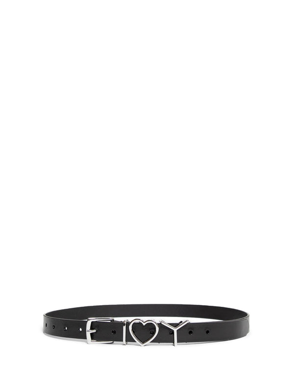 Y Heart Logo Leather Belt