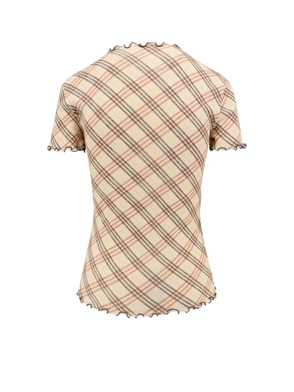 Check Pattern Cotton Short-Sleeve T-Shirt