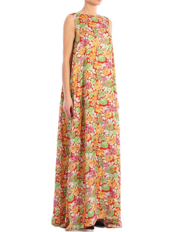 Allover Flower Maxi Flare Dress