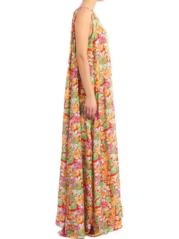 Allover Flower Maxi Flare Dress