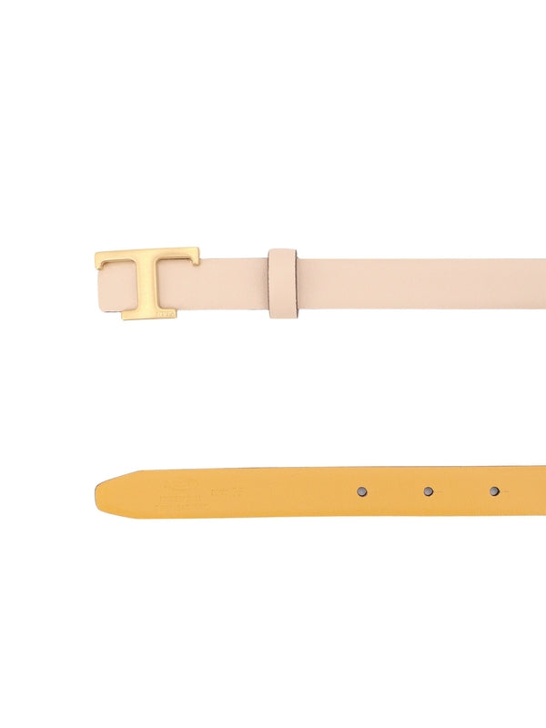 T Logo Reversible Leather Belt