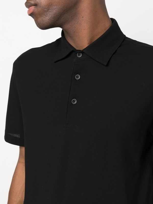 Black Cotton Polo Shirt