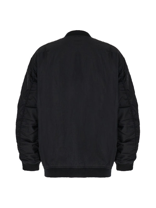 Logo Embroidered Sleeve Bomber Jacket