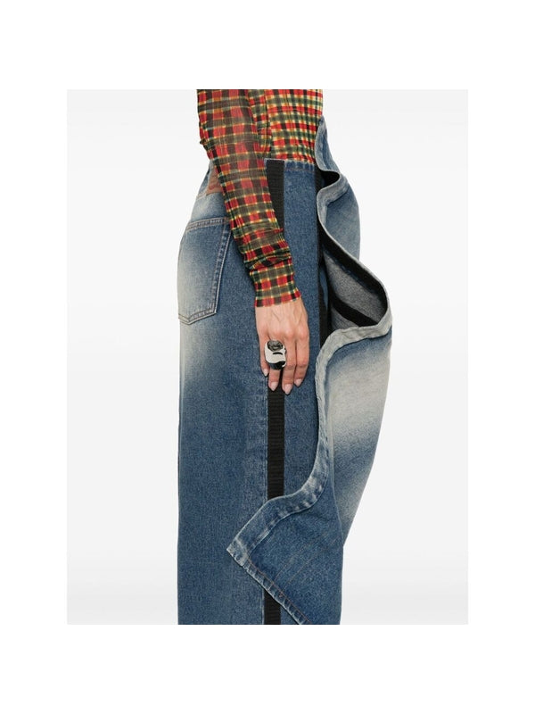 パネルディテールデニムスカート