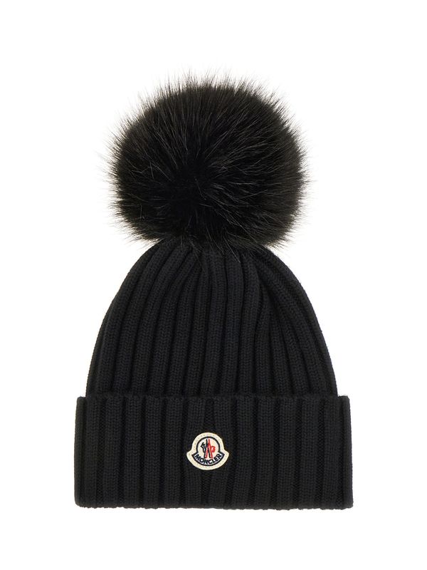 Logo Patch Rib Knit Beanie