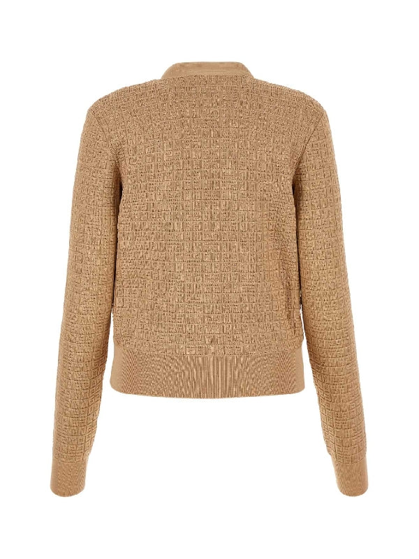 4g Jacquard Crop Cardigan