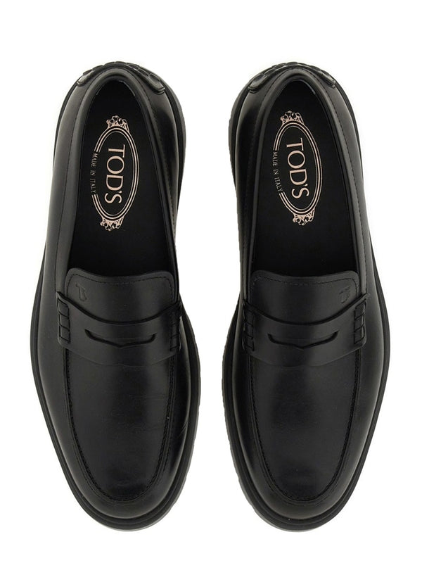 Black Leather Penny Loafers