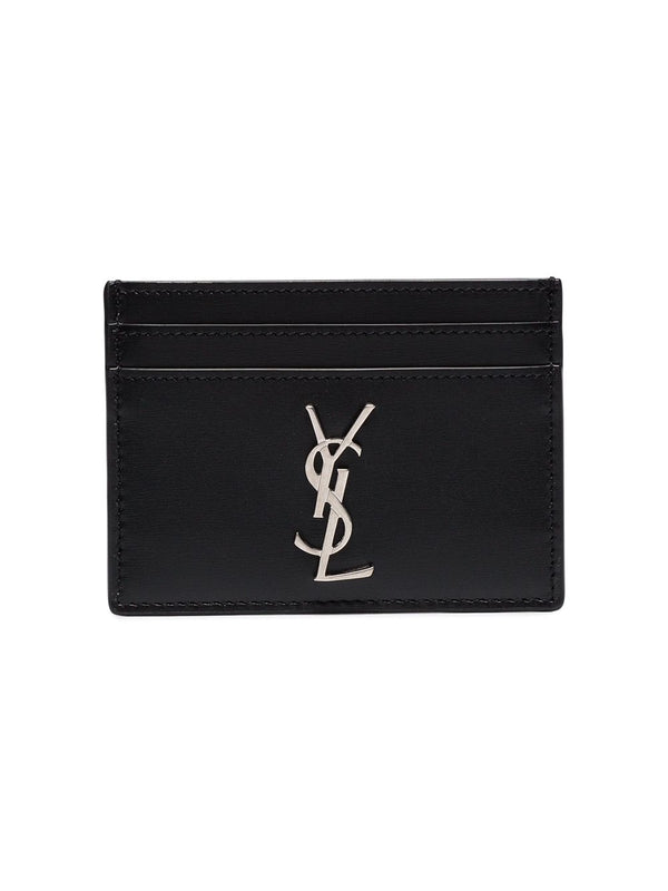 Cassandra Logo Leather Card Wallet