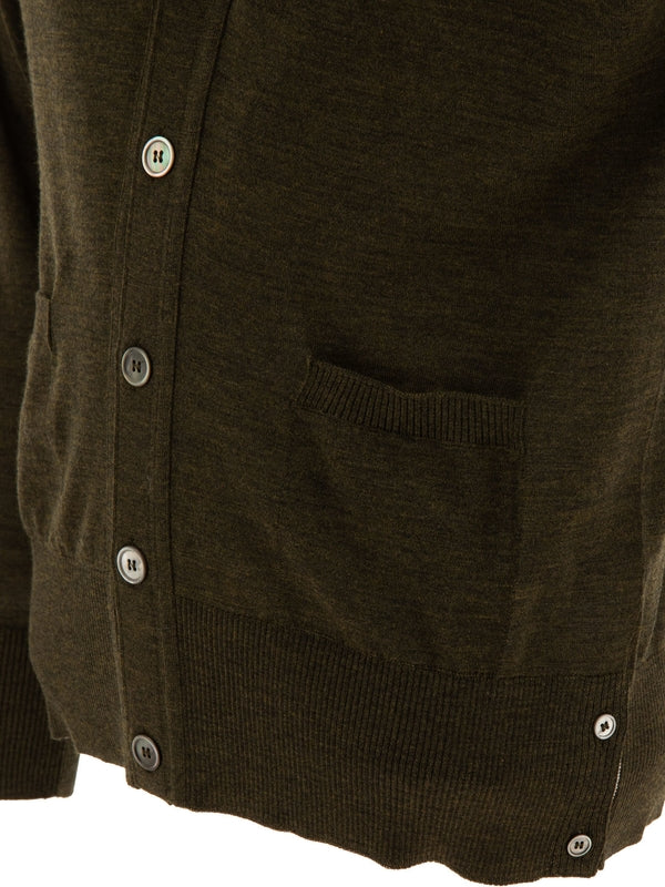 4-Bar Armband Wool Cardigan